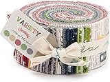 Varsity by Sweetwater Moda Jelly Roll, Set of 40 2.5x44-inch (6.4x112cm) Precut Cotton Fabric Strips