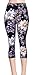 VIV Collection One Size Print Capri Leggings, Flower Burst