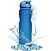 Sports Water Bottle with Filter & Strap, SOKLIT Portable BPA Free Drinking Cup 36oz/1000ml, Flip Top Leak Proof - 0.51lb Plastic Bottles for Gym Outdoor Hiking Camping Height 11'' Diameter 2.95'' Blue