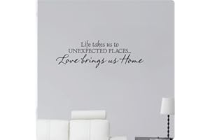 WALLPRESSIONS 32" Life Takes Us to Unexpected Places Love Brings Us Home Wall Decal Sticker Art Home Décor