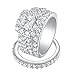 Wuziwen 4Ct Halo Engagement Rings Wedding Set for Women Sterling Silver Cross Cut AAA Cz Size 5-12