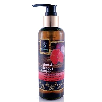 The EnQ Onion & Hibiscus Shampoo Anti Hair Fall Natural Hair Cleanser || Ayurvedic Formulation Sulphate Free Paraben Free 200 ml (Pack of 1) (200ML)