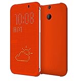 AnoKe@ DEY DOT HTC One E8 (NOT FIT HTC ONE M8) Luxury Flip Slim Dot View Cover Case For HTC ONE E8 (Orange)