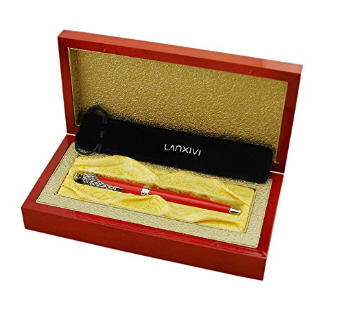 Lanxivi Bald Eagle Head Clip Fountain Pen Wooden Box Pen Pouch