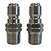 Ultimate Washer 18717 Pressure Washers Stainless Male Nipple, 3/8-Inch, 2-Pack, Replaces Legacy 89222220 primary