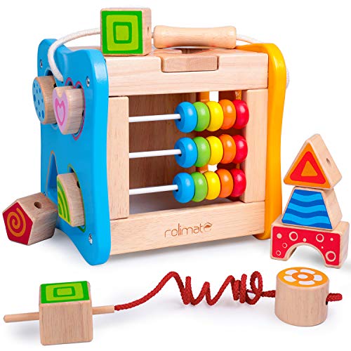 Wooden Activity Cube Best Birthday Christmas Gifts for Kids Year - Main Image