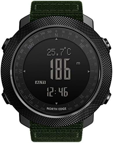 HXHH Outdoor Sports Multi-Function Digital Watch Running Swimming Altitude Barometer Compass Temperature Night Visible Waterproof 50M Military Military Watch,Green