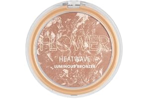 FLOWER BEAUTY By Drew Barrymore Heatwave Luminous Bronzer - Bronzer Powder Makeup - Warm Luminous Finish + Sunkissed Skin - Shimmering Powder - Ambient Glow - Cruelty-Free + Vegan (Sunrise)