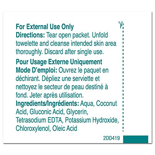 PDI Healthcare D41900 Castile Soap Towelette, 2% Coconut Oil (Pack of 1000)
