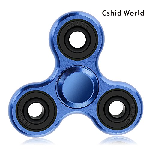 Hand Spinner Fidget Toy, 3-5 Mins Spin Metal Stainless Bearing EDC Fidget Tri-Spinner for ADHD Focus Releasing Stress (Blue)