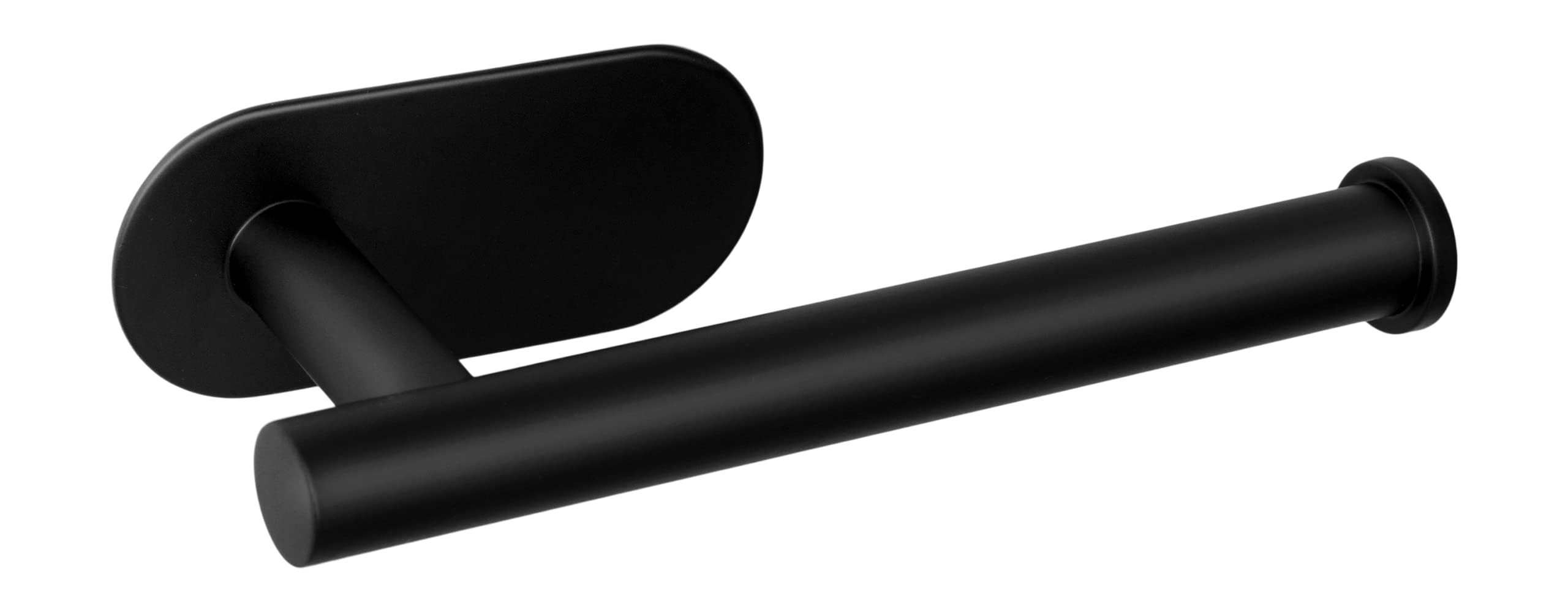 Ambrosya - Toilet Paper Holder without Drilling - Roll Holder Wall For Gluing (Stainless Steel (Black))