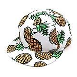 Shensee Neutral Design Pineapple Snapback Bboy Hat Adjustable Baseball Cap Hip-hop Hat (white)
