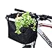 FUNSPORT Bicycle Basket Bike Front Basket Folding Detachable Cycling Bag- Perfect Removable Dog Basket for Bike- Pet Cat Dog Carrier Easy Install Quick Released