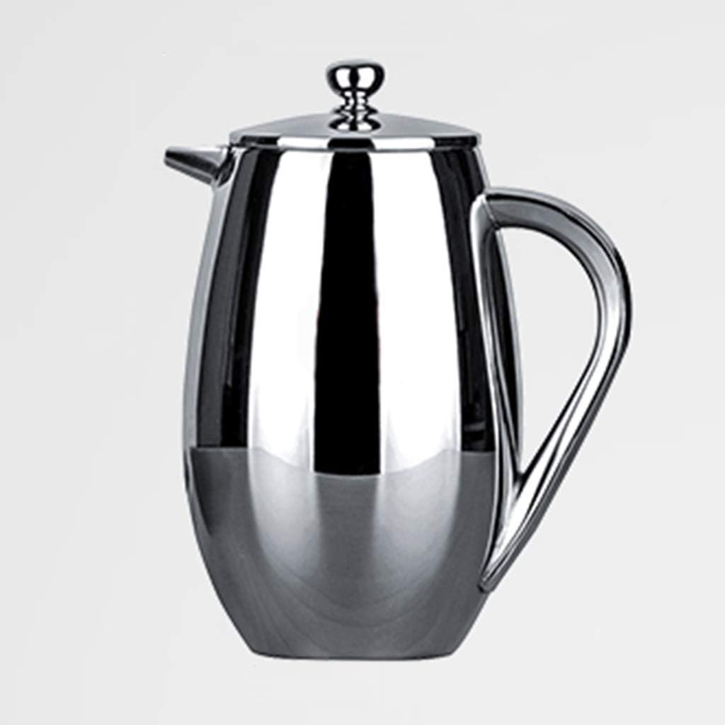 Double Wall Stainless Steel Coffee Pot,French Press Coffee & Tea Maker Heat/Cold Resistant Cafetiere Kettle with 3 Levels Filter System