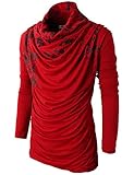 H2H Men's Classic Comfort Soft Regular Fit Short Sleeve T-Shirt Tee RED US S/Asia M (KMTTL0252)