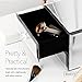 Beautify Mirrored Glass Fashion Jewelry Organizer Storage Box with 2 Drawers, Velvet Lining and Glass Cleaning Cloth 5.9