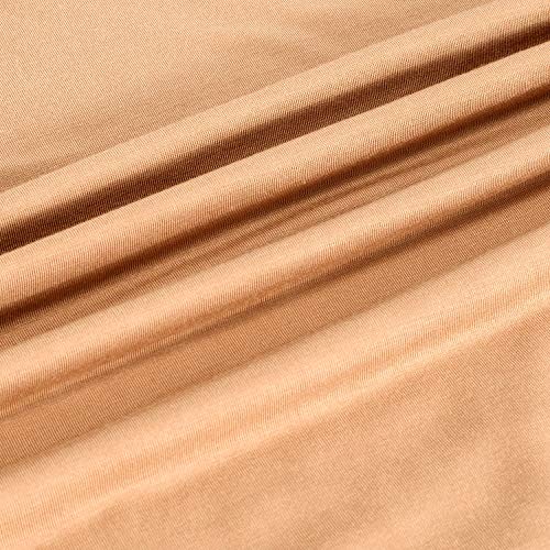 EaseWay Women's Basic Adjustable Spaghetti Strap Cami Under Mini Dress Camel - Thumbnail 5