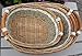 RT450100-3: Handwoven Wicker Storage Baset Curve Pole Handle Baskets in Brown (Set of 3)