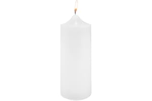 Super Z Outlet Unscented Pillar Candles for Weddings, Home Decoration, Relaxation, Spa, Smokeless Cotton Wick (1, White, 3"x9")