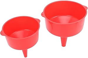 Yunseity Plastic Funnel, 2L and 4L Wide Mouth Kitchen Funnel Set with Large Capacity for Liquid Transferring, Powder Filling,