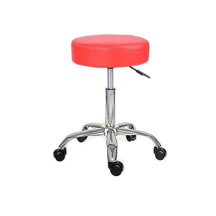 DuraComf Height-Adjustable Swivel, revolving stool with wheels/ Clinic Stool / Hospital stool/ Bar stool/ Salon Chair/ Doctor stool/ Medical stool/ Spa Chair/ Restaurant chair / rotating stool (Red) | 12 months warranty