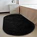 YOH Super Soft Area Rugs Oval Fluffy Carpet Floor Rugs for Bedroom Living Room Dormitory Kids Room Nursery Home Decor 2.6 x 5.3’(Black)