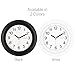 DecoMates Non-Ticking 24-Hour Silent Wall and Desk Clock, Black