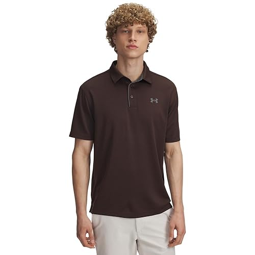 Under Armour Men's Tech Golf Polo, (246) Kona Brown / / Pitch Gray, X-Large