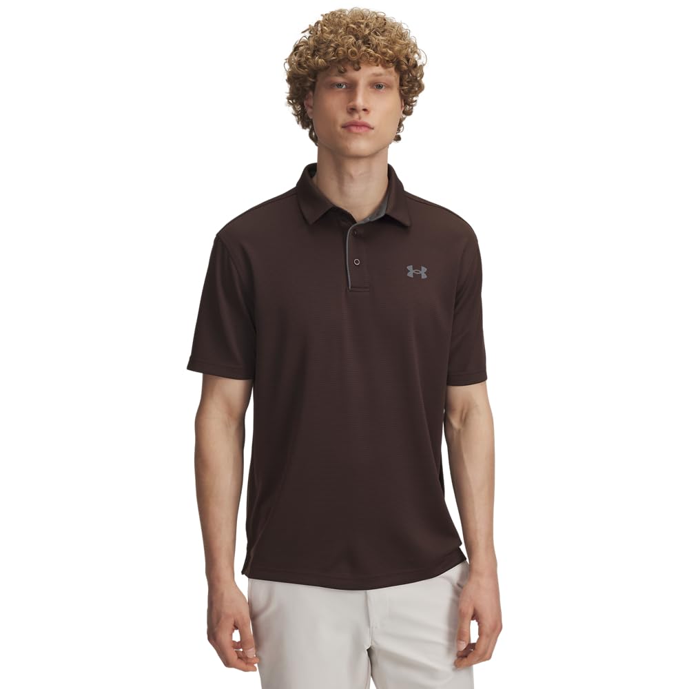 Under Armour Men's Tech Golf Polo, (246) Kona Brown / / Pitch Gray, X-Large Tall Image
