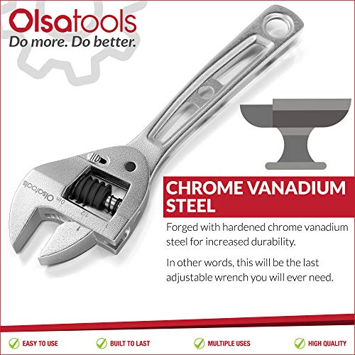Ratcheting Adjustable Wrench (8 Inch) by Olsa Tools Heavy Duty