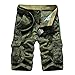 HANQIU Mens Cotton Camo Printed Tactical Cargo Shorts