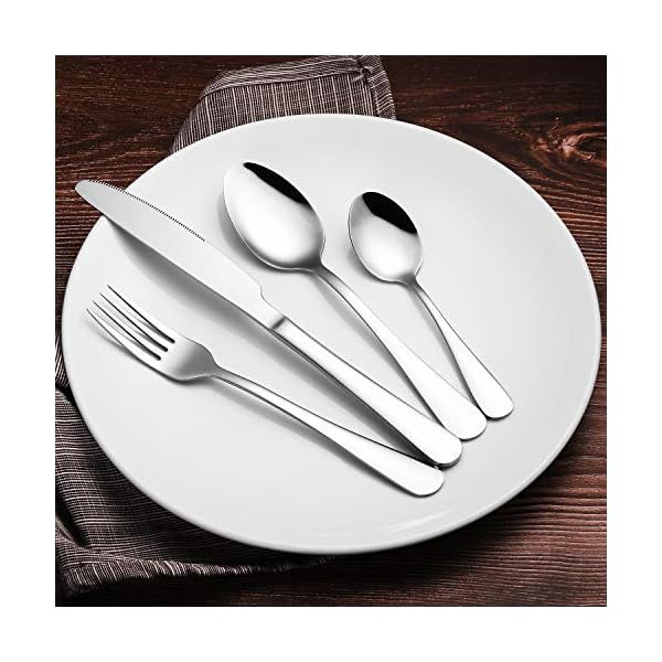 30-Piece Cutlery Set, VPCOK Flatware Set, Stainless Steel Silverware Sets Service for 6 High-Grade Mirror Polished Tableware Utensil Set with Gift Box Perfect Gift