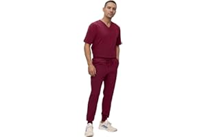 Monarch Uniforms Men's Jogger Scrub Set Tuck-in Scrubs for Men with Jogger Pants and One Pocket Top