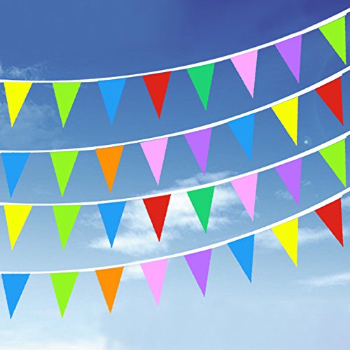 image for ALEY 750 Feet Multicolor Pennant Banner Flags String,Outdoor Indoor Pa