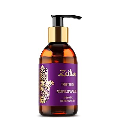 Zeitun Sensual Massage Oil - Temptation - Aphrodisiac Massage Oils For Couples - Aromatherapy Spa Massage Oil With Ylang-Ylang, Neroli, Patchouli and Rose 3.4 fl oz
