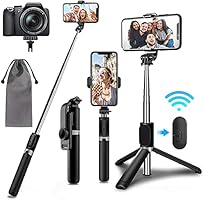 自撮り棒 360°回転【令和新版】スマホ三脚 ミニ三脚 セルカ棒 折りたたみ 7段伸縮 便利