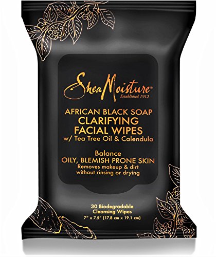 Shea Moisture Makeup Remover Face Wipes, African Black Soap, With Tea Tree Oil & Calendula