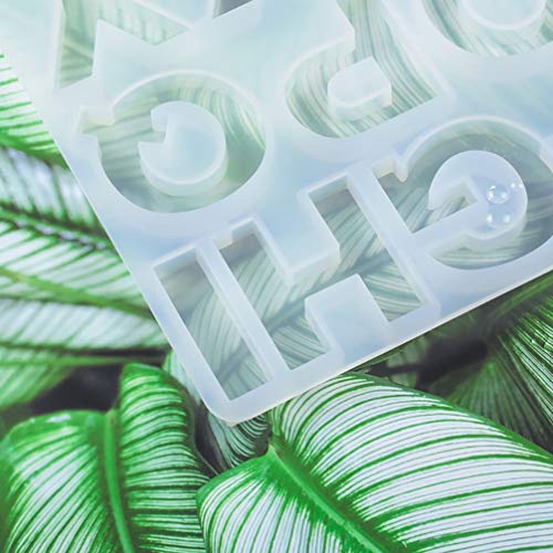 Alphabet Number Resin Molds Set SWBONBON Molds Letter Backwards Epoxy Resin Casting with Silicone Sheets and Accessories, Tools Durable for Making Jewelry Pendant and DIY Craft Keychain