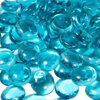 Blue Glass Gems with Vase Accents and Crafting (1 Bags, Aquamarine Gems)
