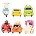 Acefun 1/64 Mini Cartoon Diecast Metal Cars Pull Back Vehicles Playset (6 Pieces)