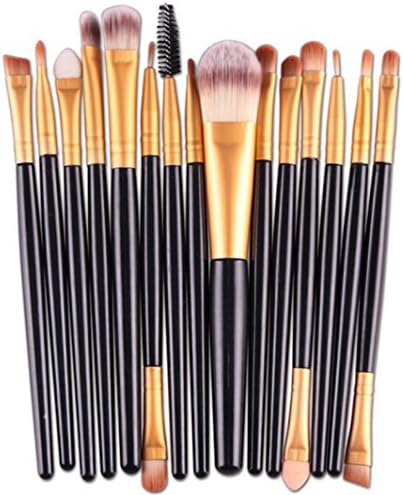 Memela 15 pcs/Sets Eye Shadow Foundation Eyebrow Lip Brush Makeup Brushes Tool (Black)