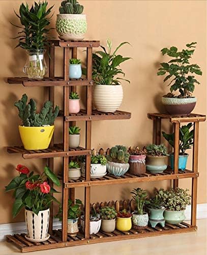 Sch Sc フラワースタンド ガーデンラック ディスプレイの花 ディスプレイ無垢材の花を開花フロアサポートマルチレベルの盆栽肉質バルコニー屋内屋内と屋外の緑の植物の棚が開花 棚 室内 花台 観葉植物 鉢植え 海外限定 ベランダ 玄関