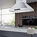 CIARRA CAS90831 36 inch Range Hood, 450 CFM Island Stove Vent Hood, Stainless Steel Hood with 3 Speed Exhaust Fan & Aluminum Mesh Filters, Ducted/Ductless Convertible, Touch Control