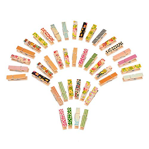 Mini Colorful Wooden Craft Clips Photo Paper Peg, 100 Pieces