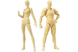 HANIFOREVER Artists Manikin Blockhead Jointed Mannequin Drawing Figures,Small Figure Model for Sketching, Painting, Drawing, Artist Male+Female Set