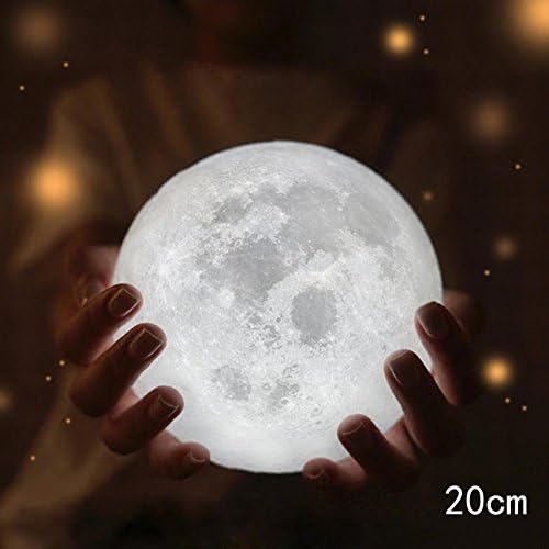 Stand For Free !!3D LED Magical Moon Nursery Lamp, 3 Colors Dimmable Touch Control Brightness, USB Rechargable, Home Decorative Night Light Xander (20)