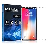 Cellularize iPhone X Screen Protector Tempered Glass [LIFETIME REPLACEMENT WARRANTY] [CASE FRIENDLY] [ANTI-SCRATCH] [BUBBLE-FREE] [ULTRA-CLEAR] (3-Pack)