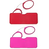 DXYXYO Mini Armless Reading Glasses Clip on Nose for Men Women 2 Pack Thin Compact Readers with Small Portable Case