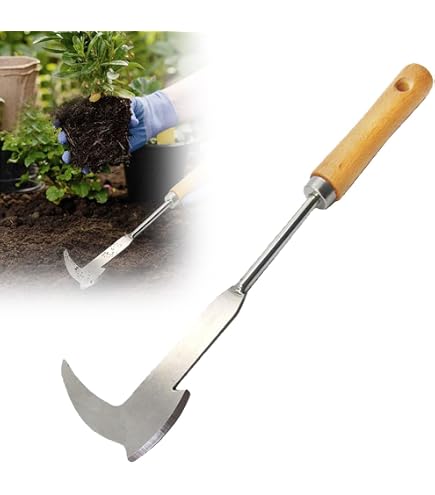 Hoja De Acero De Manganeso Para Deshierbe | Hoz De Seguridad Con Mango De Madera Dura | Herramienta Multiusos Para Jardinería Y Agricultura