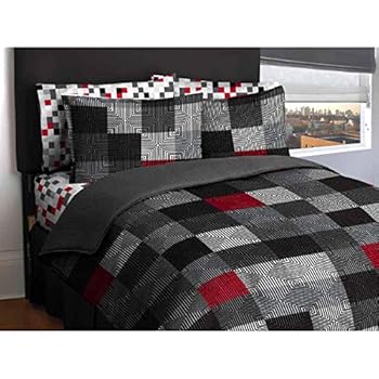 Amazon.com: Blue & Gray Stripes, Teen Boys Twin Comforter